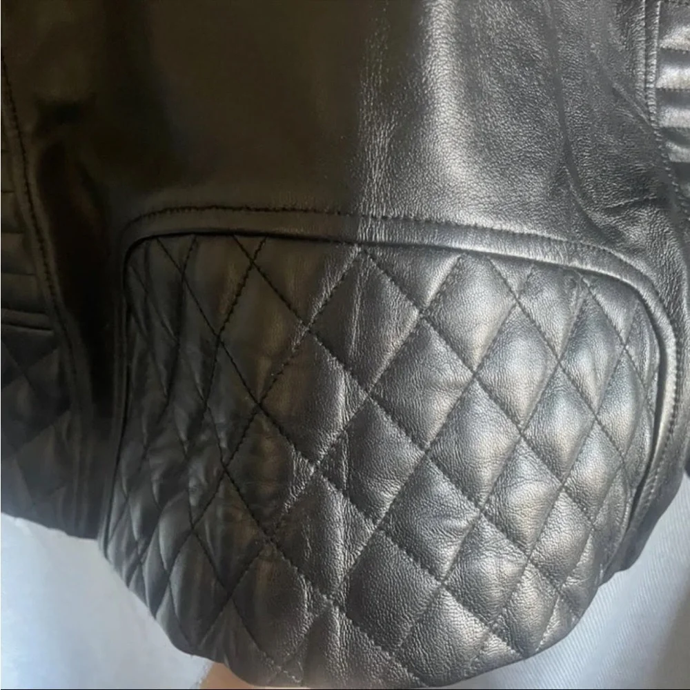New Unisex Leather Jacket Goat Skin High Quality Size Medium Roxa leather. - Picture 9 of 14